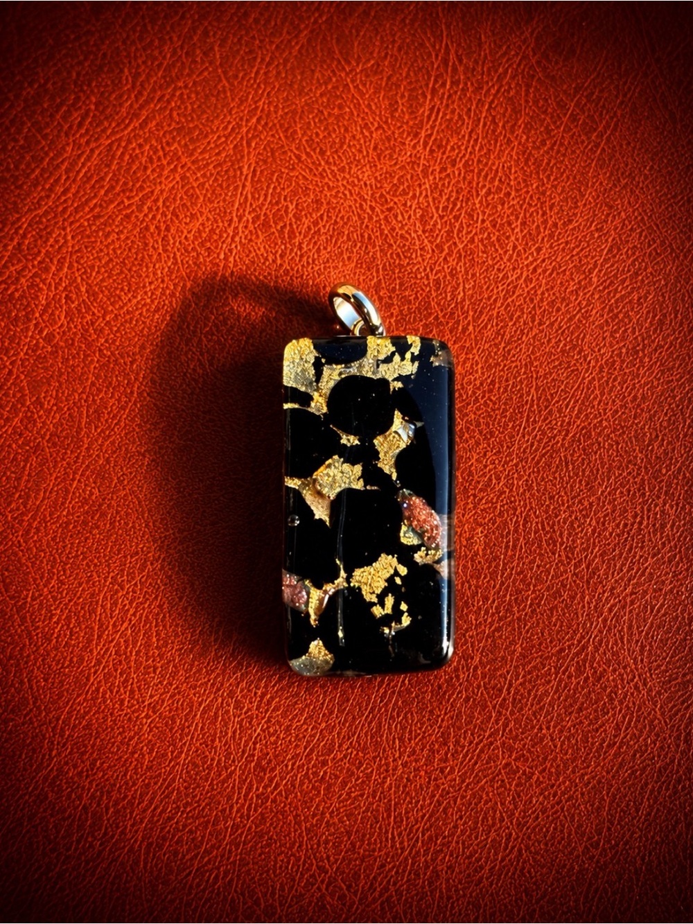 Vintage Murano Black and Gold Pendant